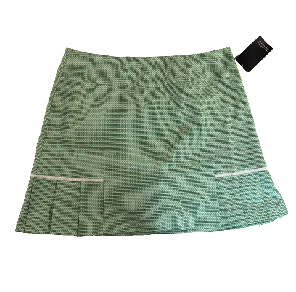 Golftini Women's Green Envy Performance Side Pleat Golf Skort Skirt Size 12 NWT